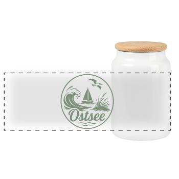 Mer Baltique Vagues Côtes Côtes Amour - Boîte à biscuits avec couvercle en bois - blanc - Devant