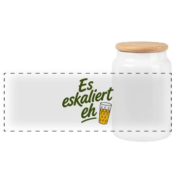 De toute façon, la situation s’intensifie - Boîte à biscuits avec couvercle en bois - blanc - Devant