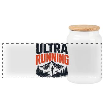 Conception des sentiers de montagne Ultra Running - Boîte à biscuits avec couvercle en bois - blanc - Devant