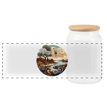 Runde Traumlandschaft Wirbelmeer - Panorama Keksdose mit Holzdeckel - Weiß - Vorne