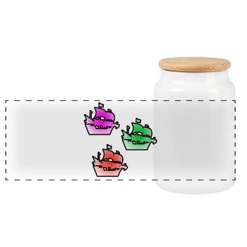 Voile - Boîte à biscuits avec couvercle en bois - blanc - Devant