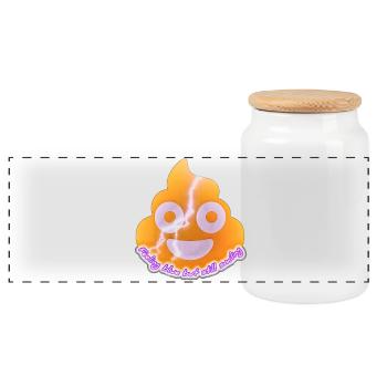 Kreative Kack-Vektorillustration. - Panorama Keksdose mit Holzdeckel - Weiß - Vorne