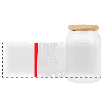 Live With Purpose Motivation Sense Mindset Saying - Panoramic Cookie Jar with Wooden Lid - white - Front