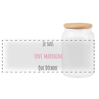 Je suis Une Marraine Qui Déchire - Boîte à biscuits avec couvercle en bois - blanc - Devant