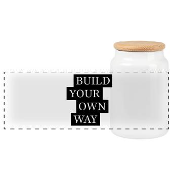 Déclaration de construction de votre propre manière - Boîte à biscuits avec couvercle en bois - blanc - Devant
