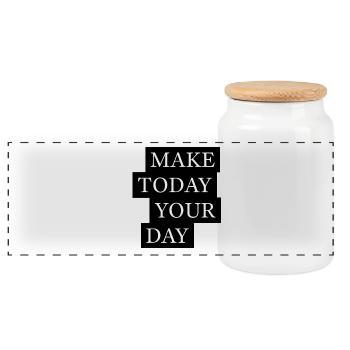 Make Today Your Day Motivation - Panorama Keksdose mit Holzdeckel - Weiß - Vorne