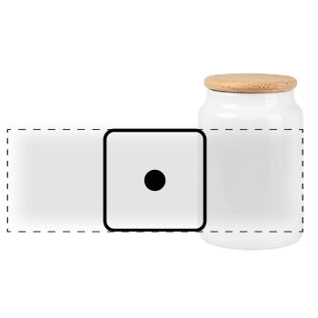 Says - Panoramic Cookie Jar with Wooden Lid - white - Front