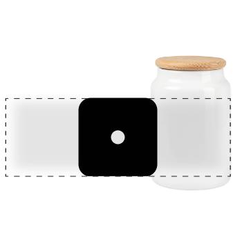 Says - Panoramic Cookie Jar with Wooden Lid - white - Front