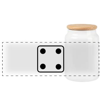 Says - Panoramic Cookie Jar with Wooden Lid - white - Front