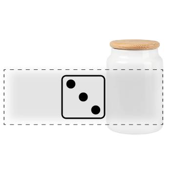 Says - Panoramic Cookie Jar with Wooden Lid - white - Front