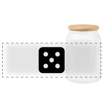 Says - Panoramic Cookie Jar with Wooden Lid - white - Front
