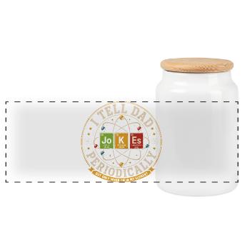 I Tell Dad Jokes Periodically | Humour Science - Panoramic Cookie Jar with Wooden Lid - white - Front