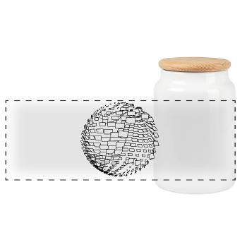 Parametric Kugel - Panorama Keksdose mit Holzdeckel - Weiß - Vorne