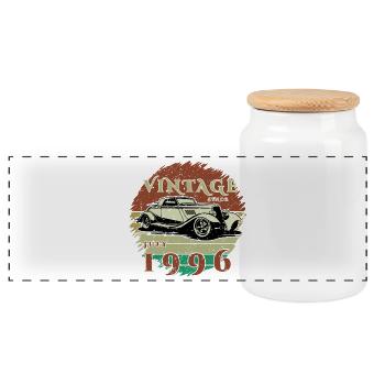 30th Birthday - Classic - Vintage since 07/1996 - Panoramic Cookie Jar with Wooden Lid - white - Front