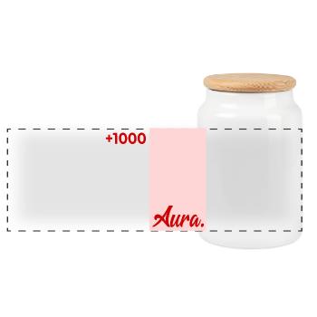 Review Aura Points - Panoramic Cookie Jar with Wooden Lid - white - Front