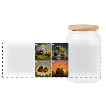 Ladybug et Abeille : Un Premier Moment Doux - Boîte à biscuits avec couvercle en bois - blanc - Devant