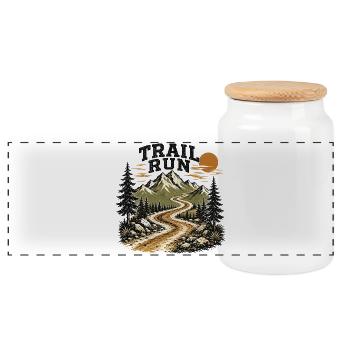 Trailrun - Panorama Keksdose mit Holzdeckel - Weiß - Vorne