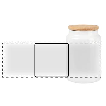Cadre vide - Boîte à biscuits avec couvercle en bois - blanc - Devant
