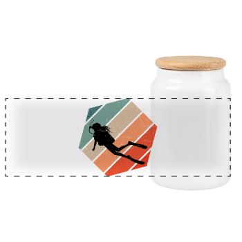 Gift idea for the diving fan with scuba diving - Panoramic Cookie Jar with Wooden Lid - white - Front