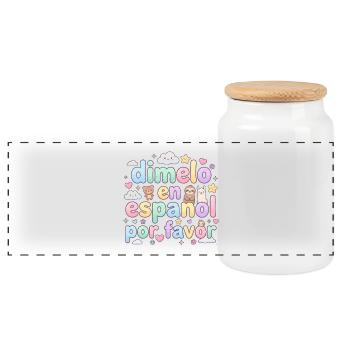 Espagnol Professeur d’espagnol Langue - Boîte à biscuits avec couvercle en bois - blanc - Devant