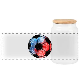 Fußball USA Design für Amerika Fans Aquarell-Stil - Panorama Keksdose mit Holzdeckel - Weiß - Vorne