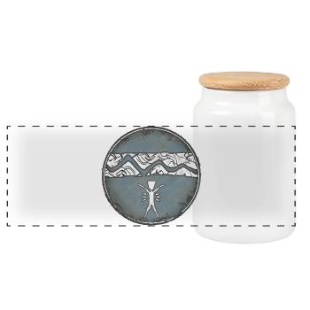 Maori Design - Boîte à biscuits avec couvercle en bois - blanc - Devant