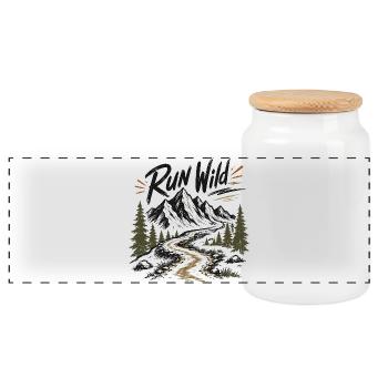 Trail Running - Run Wild - Panoramic Cookie Jar with Wooden Lid - white - Front