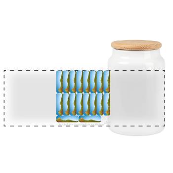 DIY Schulaufkleber Set - Erdmännchen - 18 - Panorama Keksdose mit Holzdeckel - Weiß - Vorne