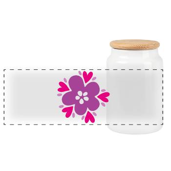 Yoga Fleur de fleur Violette Mandala Décoration de cœur Amour - Boîte à biscuits avec couvercle en bois - blanc - Devant