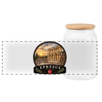 Ephesus Türkei Urlaub Ruinen Europa Asien - Panorama Keksdose mit Holzdeckel - Weiß - Vorne