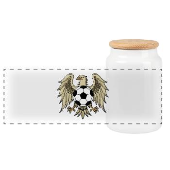Germany Football Eagle German Pride Deutschland - Panoramic Cookie Jar with Wooden Lid - white - Front