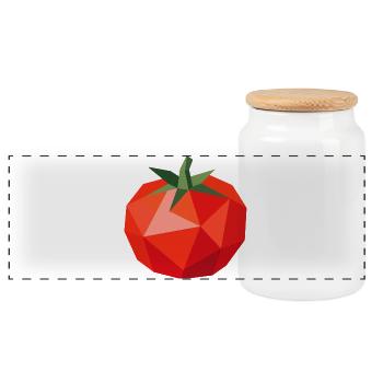 Tomate géométrique – motif légume moderne - Boîte à biscuits avec couvercle en bois - blanc - Devant
