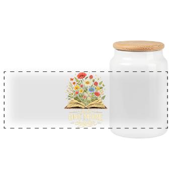 Encore un chapitre Livre de fleurs sauvages amour - Boîte à biscuits avec couvercle en bois - blanc - Devant