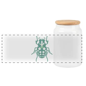 Polka Dot Insect l Entomology L Spearmint Green - Panoramic Cookie Jar with Wooden Lid - white - Front