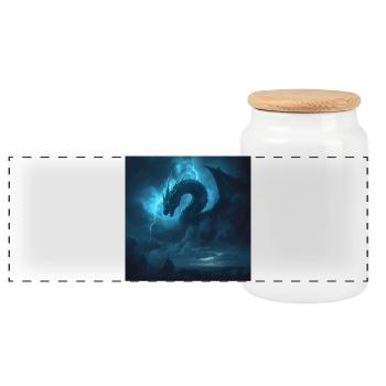 Vipère slave Dragon de la Tempête - Dark Fantasy - Boîte à biscuits avec couvercle en bois - blanc - Devant