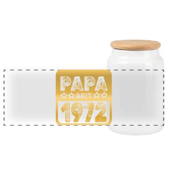 Insigne Golden Papa 1972 - Boîte à biscuits avec couvercle en bois - blanc - Devant