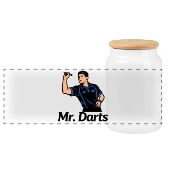 Darter Darts Darts - Panorama Keksdose mit Holzdeckel - Weiß - Vorne
