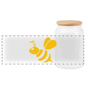 Boulanger - Boîte à biscuits avec couvercle en bois - blanc - Devant