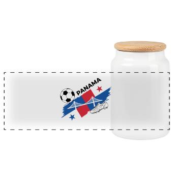 Panama Football Panama Soccer Foot Canaleros - Boîte à biscuits avec couvercle en bois - blanc - Devant