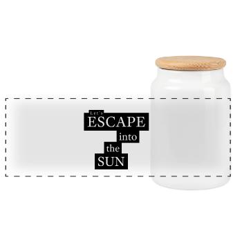 Let’s Escape Into The Sun - Panorama Keksdose mit Holzdeckel - Weiß - Vorne