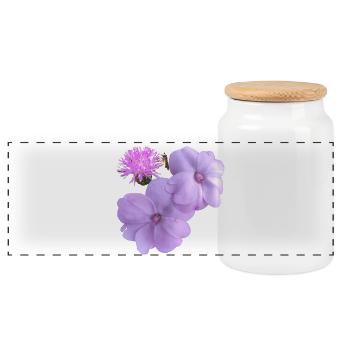 Moody_Purple_Floral_Wall_Art_Dark_Botanical_Pri - Panoramic Cookie Jar with Wooden Lid - white - Front