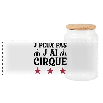 J PEUX PAS J AI CIRQUE - Boîte à biscuits avec couvercle en bois - blanc - Devant