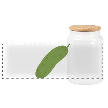 Pickle Tee - Panorama Keksdose mit Holzdeckel - Weiß - Vorne