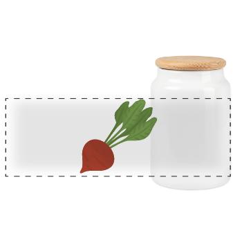 Beetroot Botanical Art - Panoramic Cookie Jar with Wooden Lid - white - Front