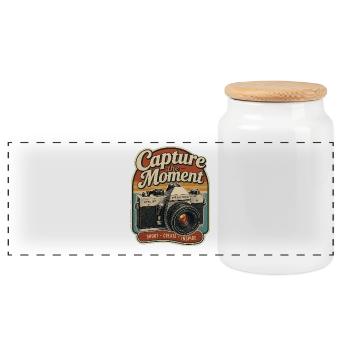 Capture du Moment Vintage Caméra - Boîte à biscuits avec couvercle en bois - blanc - Devant