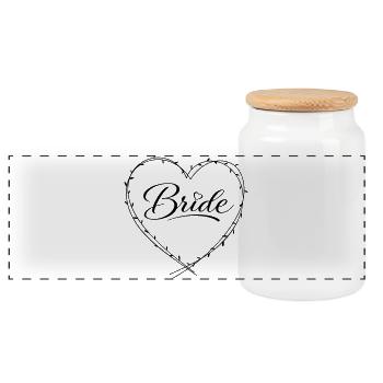 Bride - Panorama Keksdose mit Holzdeckel - Weiß - Vorne