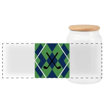 Clubs de golf Modèle Argyle Clubs de golf masculins - Boîte à biscuits avec couvercle en bois - blanc - Devant