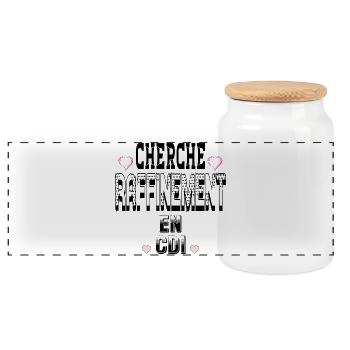 Cherche Raffinement en CDI - Boîte à biscuits avec couvercle en bois - blanc - Devant