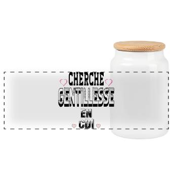 Cherche Gentillesse en CDI - Boîte à biscuits avec couvercle en bois - blanc - Devant