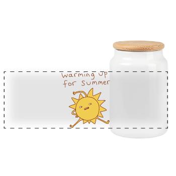 Le soleil se réchauffe pour l’été - Boîte à biscuits avec couvercle en bois - blanc - Devant